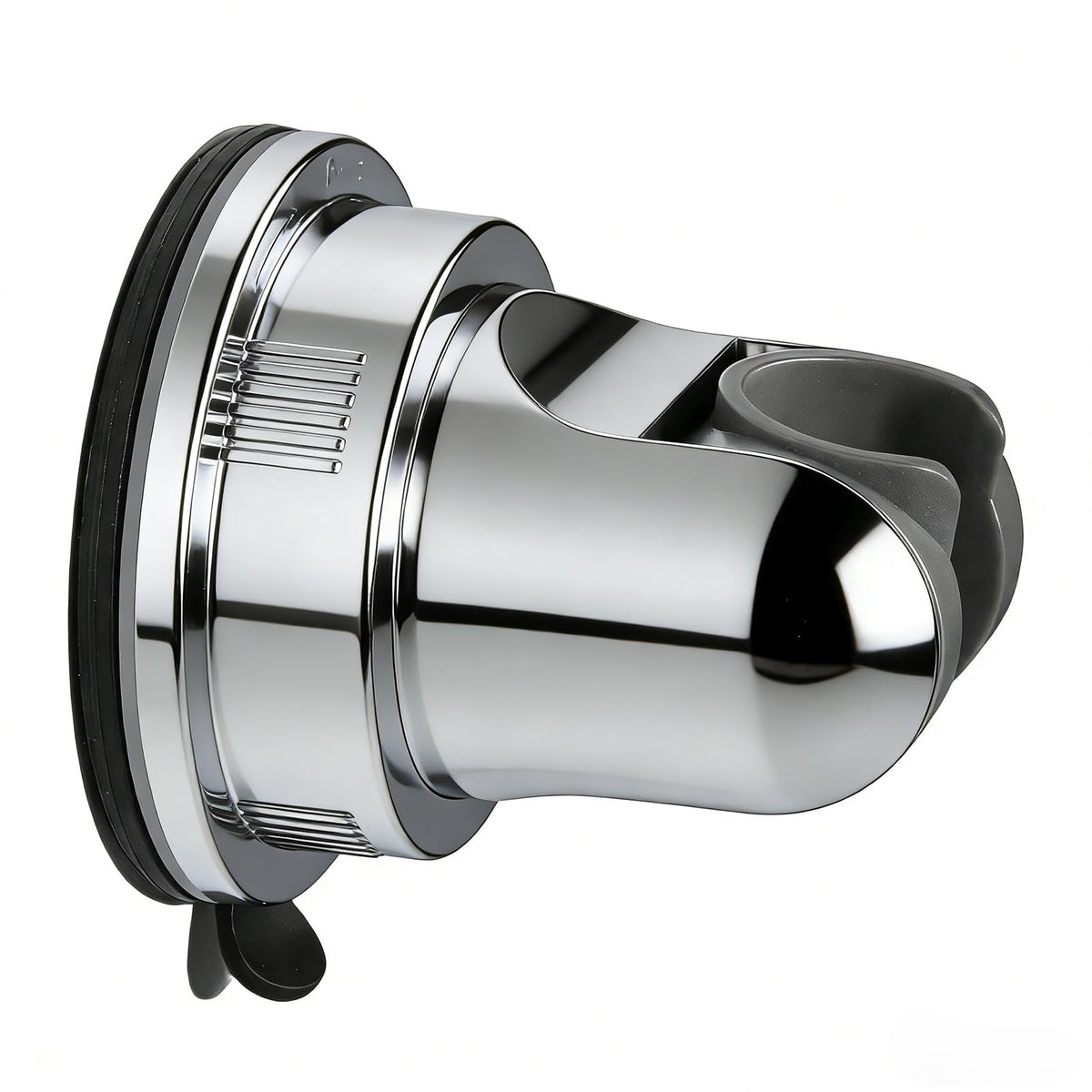 RIVOODS shower head holder with suction cup gripping a smooth wall