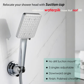 RIVOODS head holder tilt with five positions for comfortable shower angles.