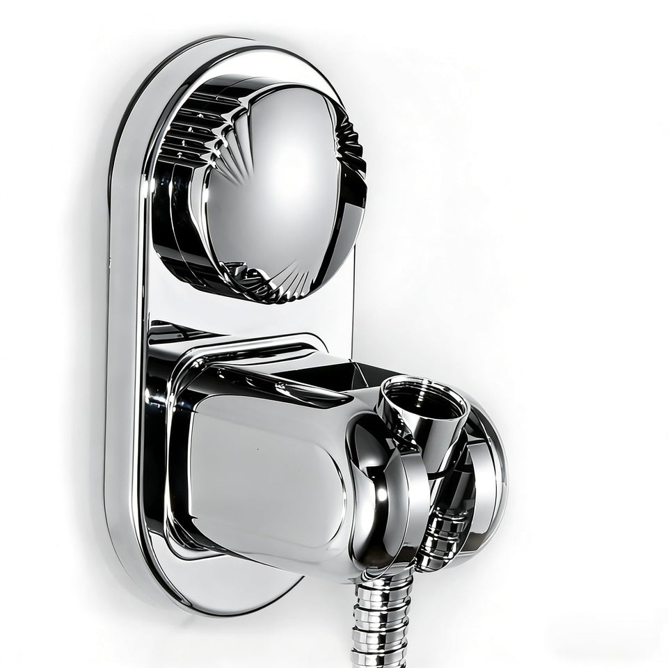 RIVOODS suction cup shower head holder with 5 angles for versatile positioning.
