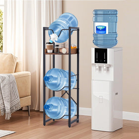 RIVPOX bottle rack with stable wood tier supports multiple 5-gallon bottles safely.