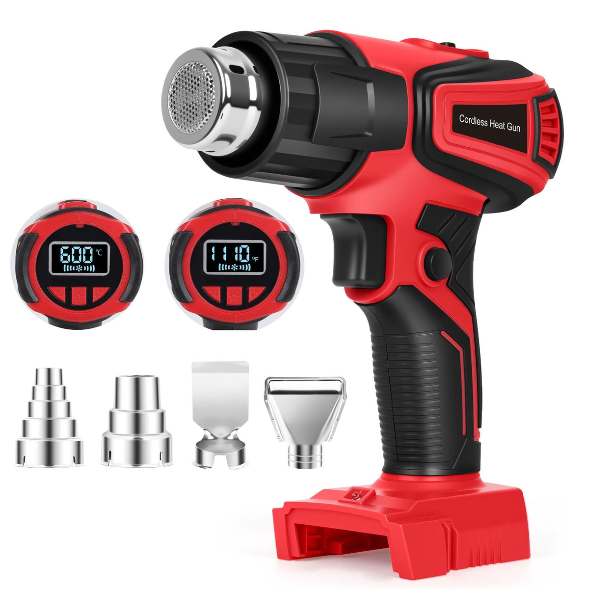 RIWELF cordless heat gun with LCD display for precise heat control.