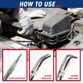 Rizom 11-inch 45-degree nose pliers help bend and twist with control.