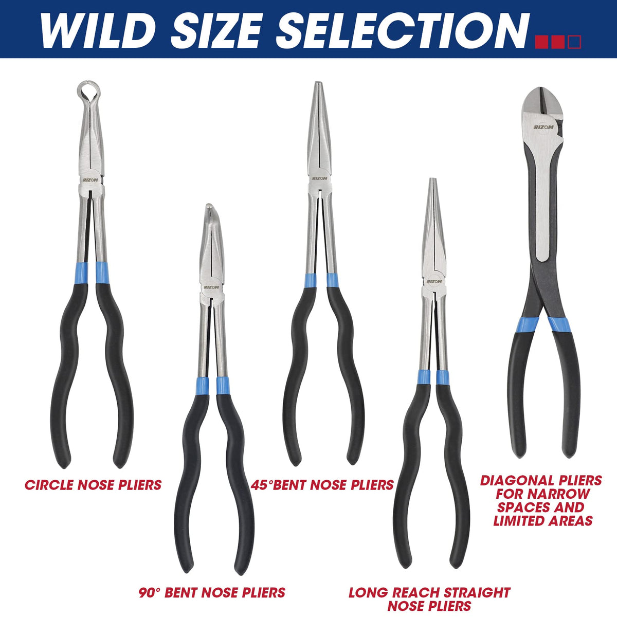 Rizom 11-inch soft grip handles reduce fatigue during extended use.