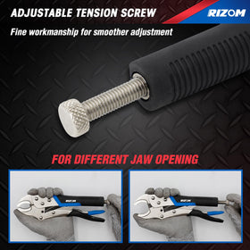 Rizom adjustable tightening screw lets you dial in clamping pressure easily.