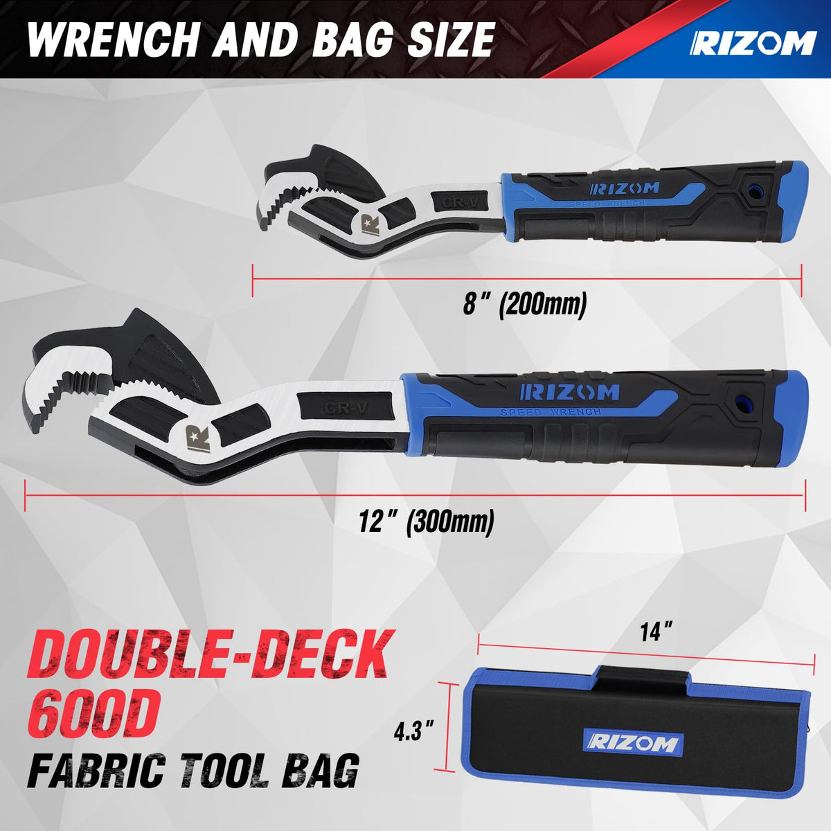Rizom canvas storage bag keeps the two wrenches organized.