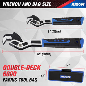 Rizom canvas storage bag keeps the two wrenches organized.