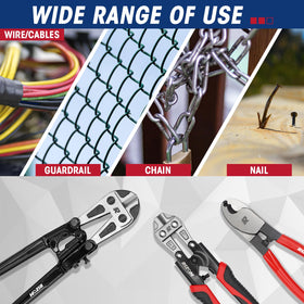 Rizom cutters slicing barbed wire safely and efficiently.
