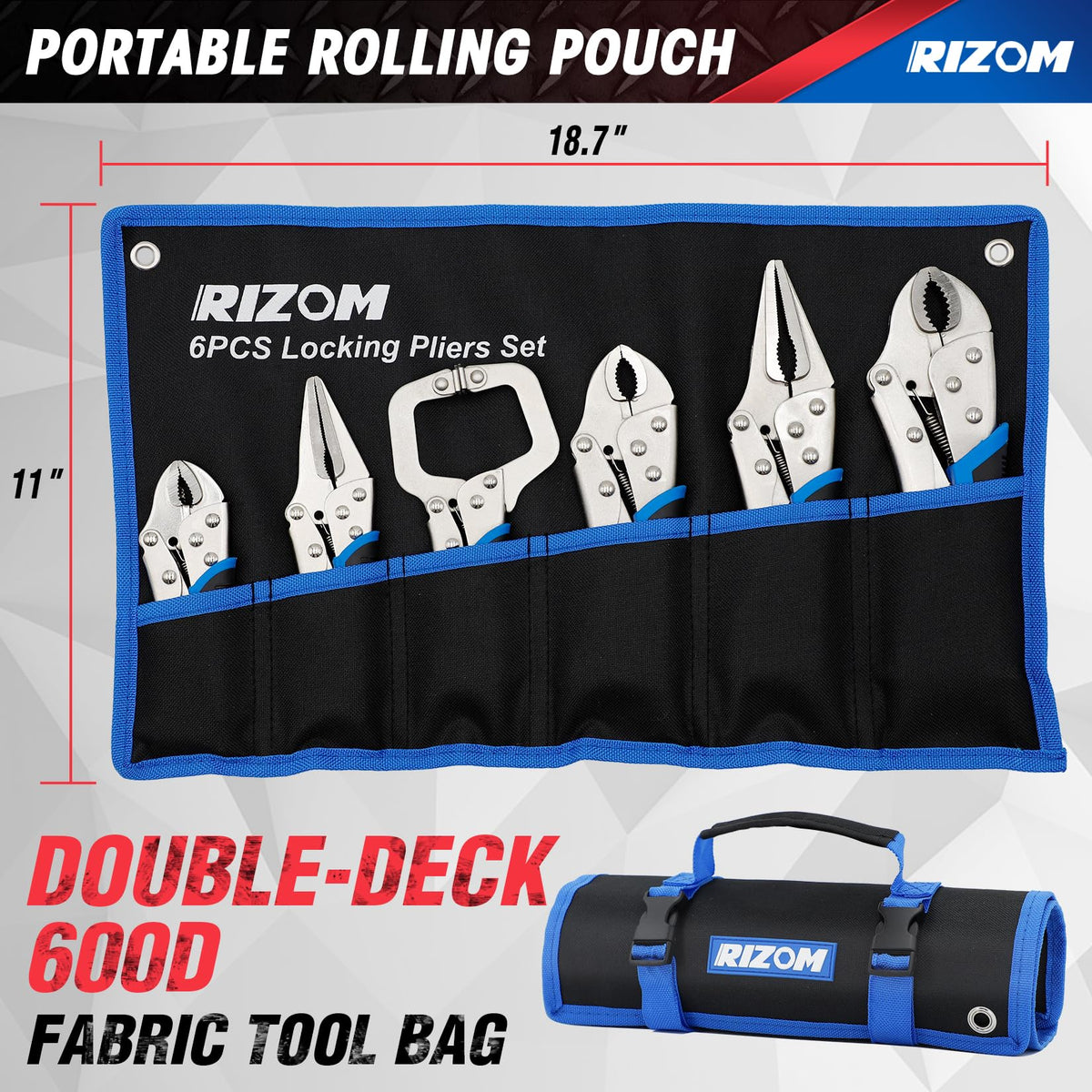 Rizom ergonomic soft-grip handles reduce hand fatigue during extended use.