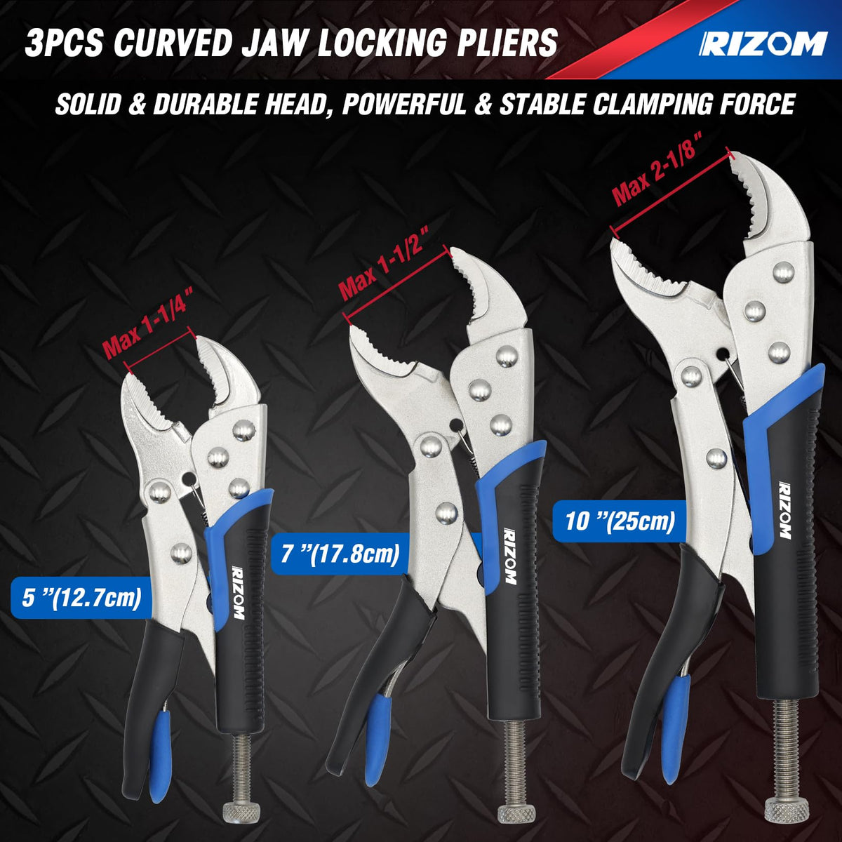 Rizom long-nose six-and-a-half-inch vice grip reaches tight spaces for precise work.