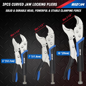 Rizom long-nose six-and-a-half-inch vice grip reaches tight spaces for precise work.