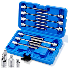 Rizom long torx socket set with deep reach for recessed fasteners in engines