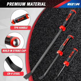 Rizom Pry Bar Set in use: demonstration of leverage and prying action.