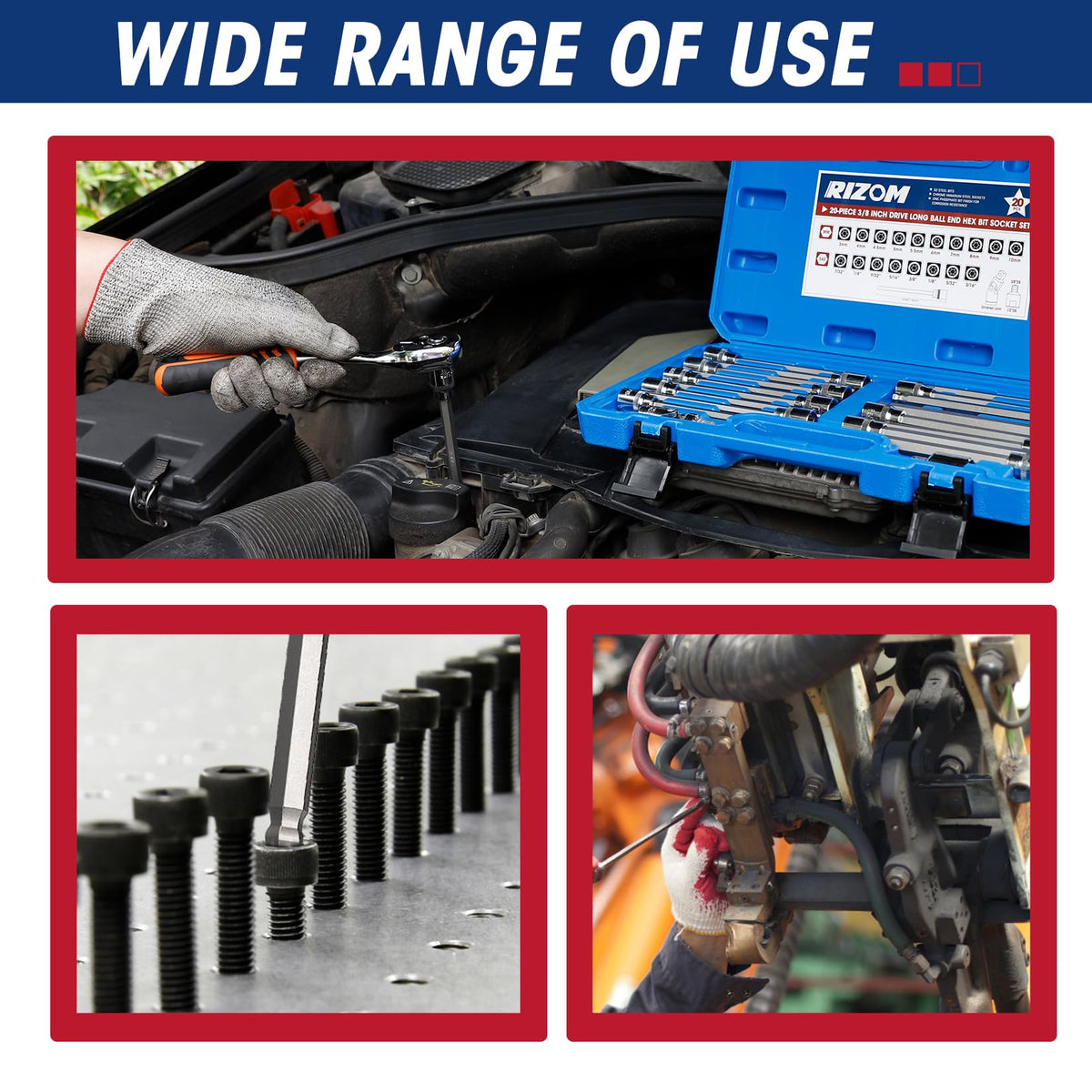 Rizom universal joint and adapter enable versatile drive compatibility.