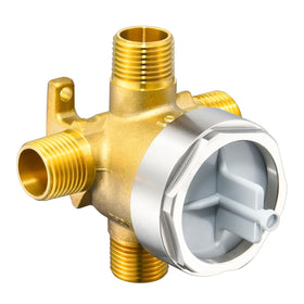RJDIBAN R11000 diverter rough-in valve closeup shows durable brass construction and control