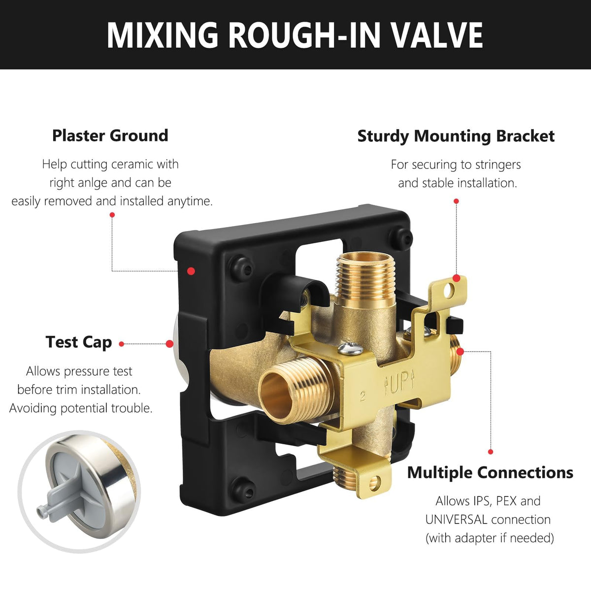 RJDIBAN rough-in valve for Delta R10000 kit enables flexible installation.