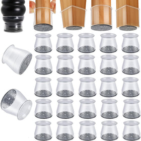RKELA 48-pack chair leg protectors silicone caps with felt pads protect floors.