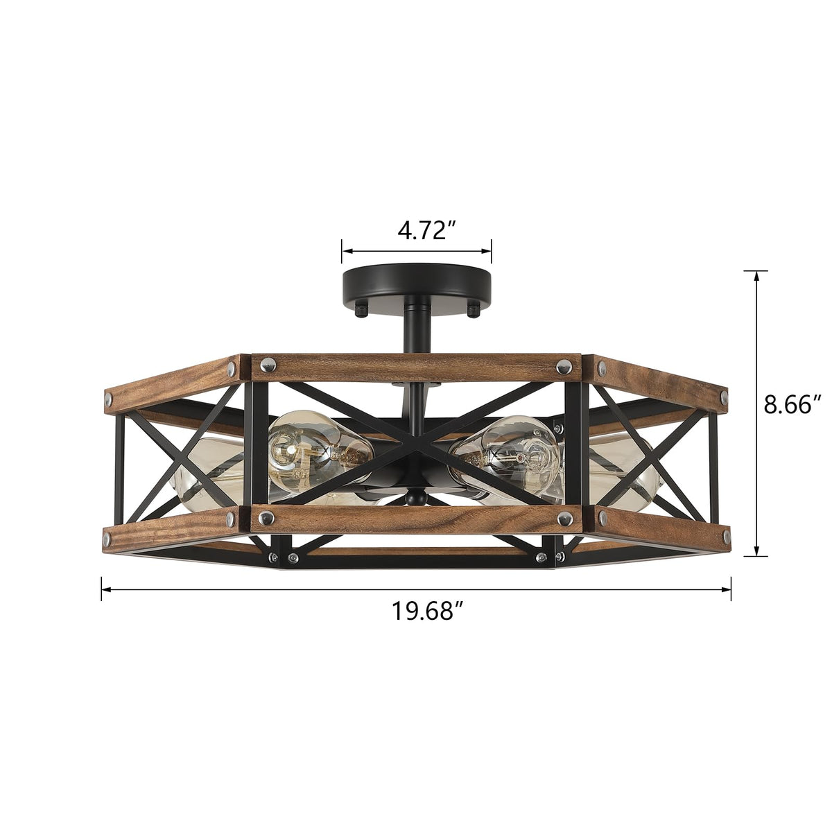 RKUCSR flush-mount farmhouse light keeps ceilings clean while adding warmth.