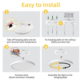 RLEDPZTX included installation kit simplifies flush mount setup.