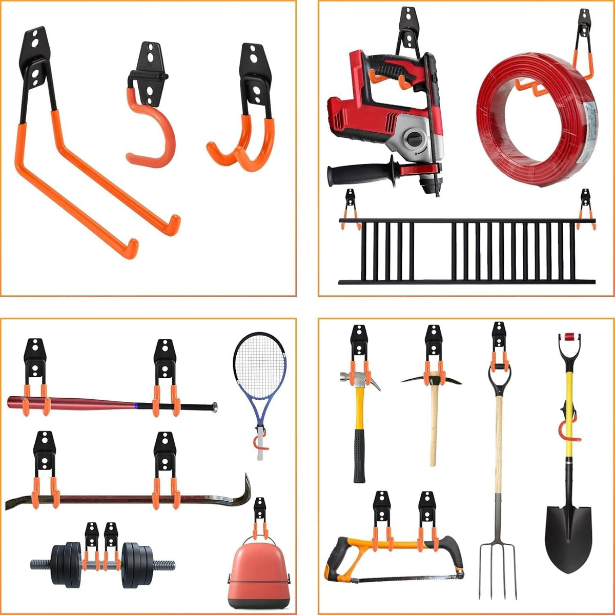 Rlipily anti-slip covers on hooks enhance grip and safety.