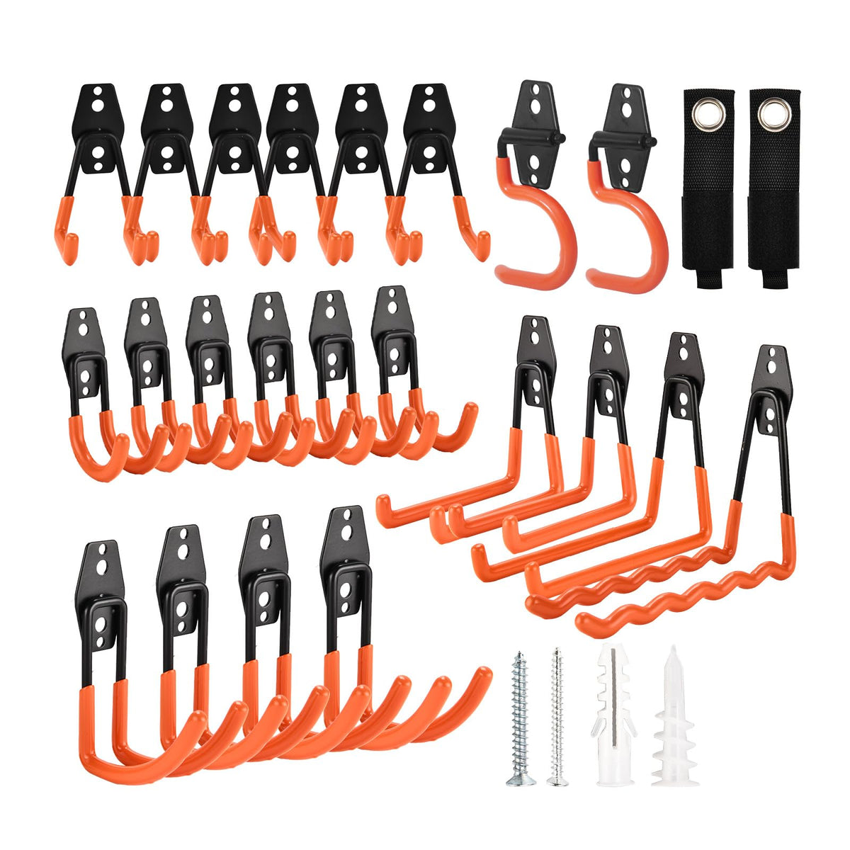 Rlipily garage hooks heavy-duty steel for organized tools and bikes.