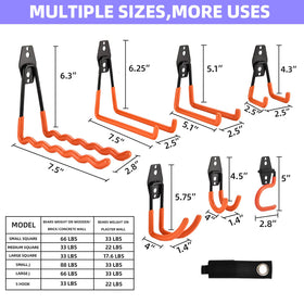 Rlipily varied-size hook set fits ladders, ropes, and more.