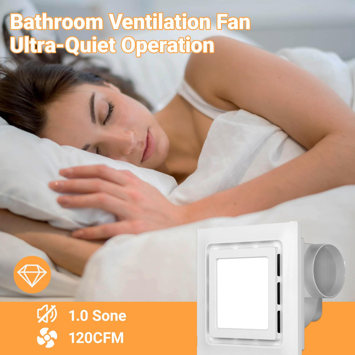 RLOZUI square ceiling mount vent fan blends with modern bathrooms