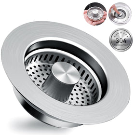 RLQXG 3-in-1 drain strainer pop-up filters debris and speeds drainage.