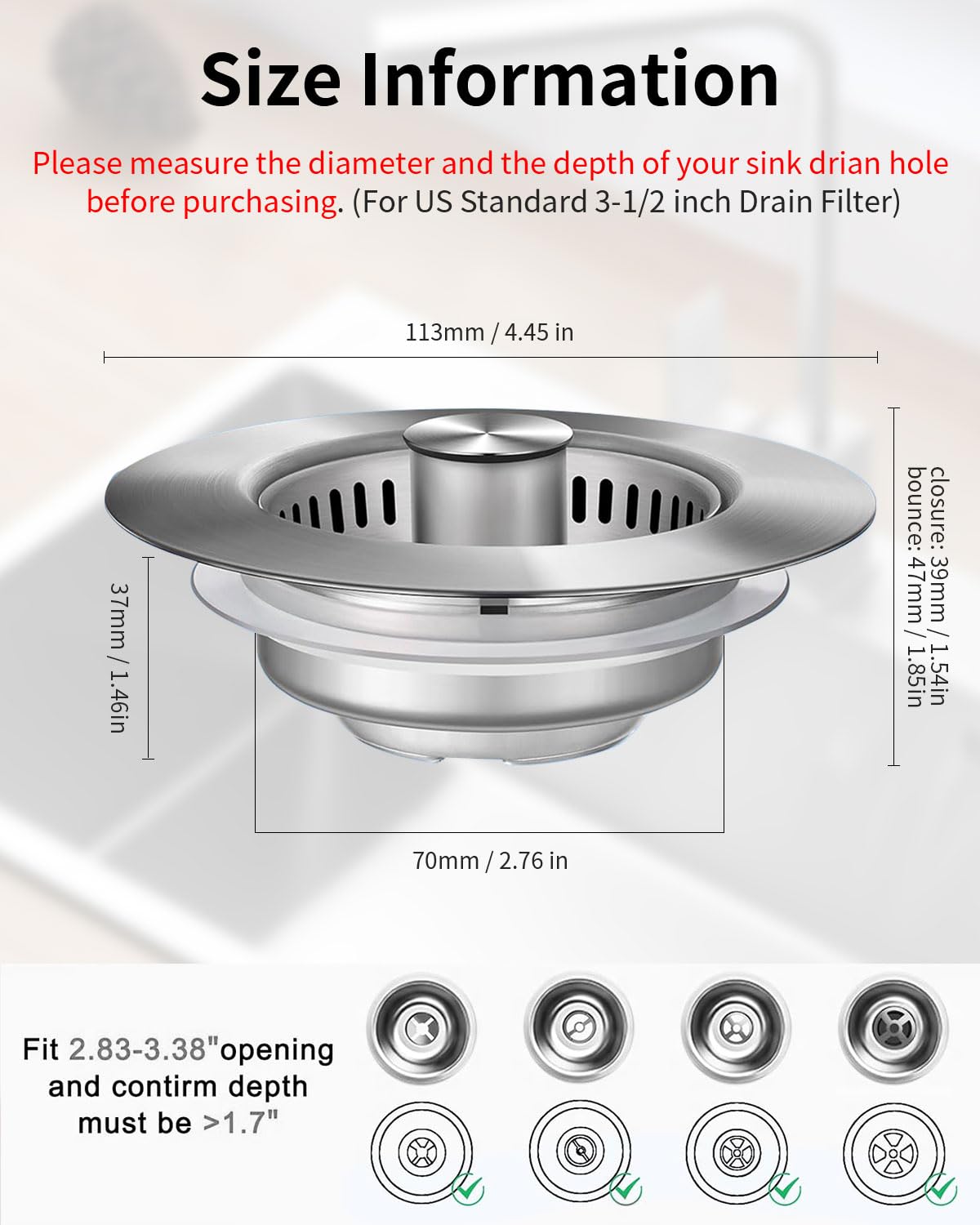 RLQXG SUS304 stainless steel body resists rust for durable use.