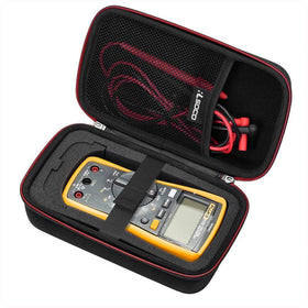 RLSOCO case for Fluke DMM with red zipper protects equipment during travel.