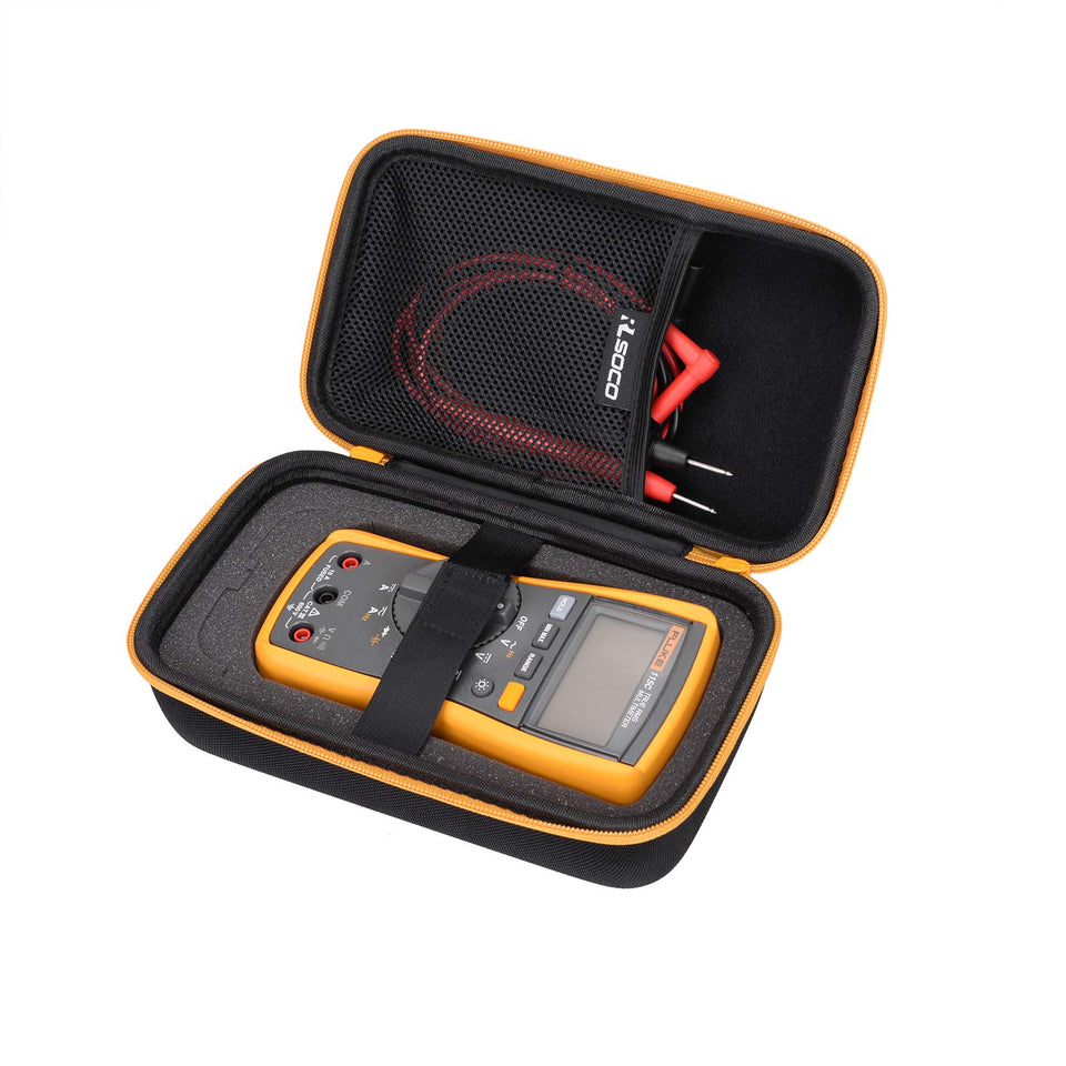 RLSOCO case for Fluke DMMs with yellow zip providing durable protection during transport