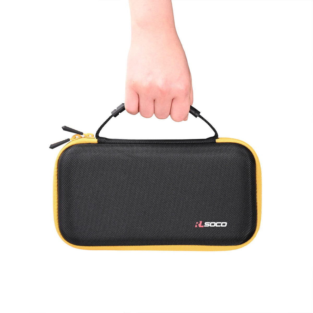 RLSOCO hard case netted accessory pocket organizes leads and clamps.