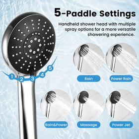 RNDIOZD extension arm 10-8-inch lets you adjust angle for standing or seated showers.