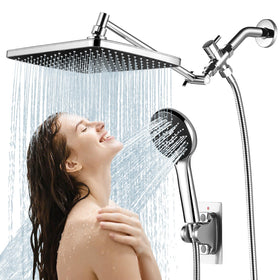 RNDIOZD rain shower head wide 11-8-inch delivers immersive coverage for a spa-like rinse.