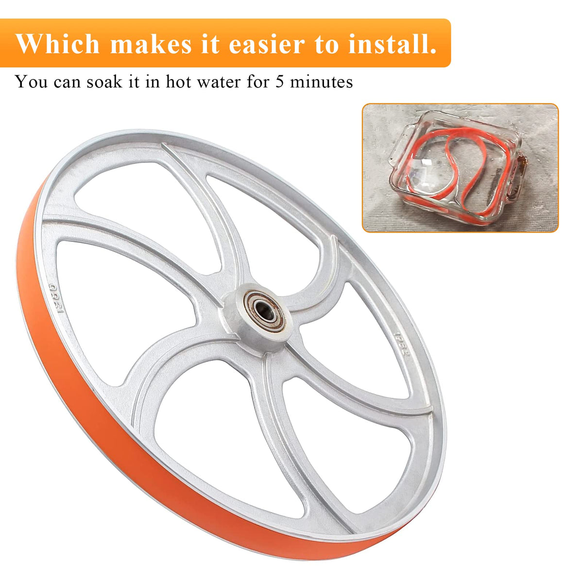 RO6G band saw tire, bright orange color for easy inspection
