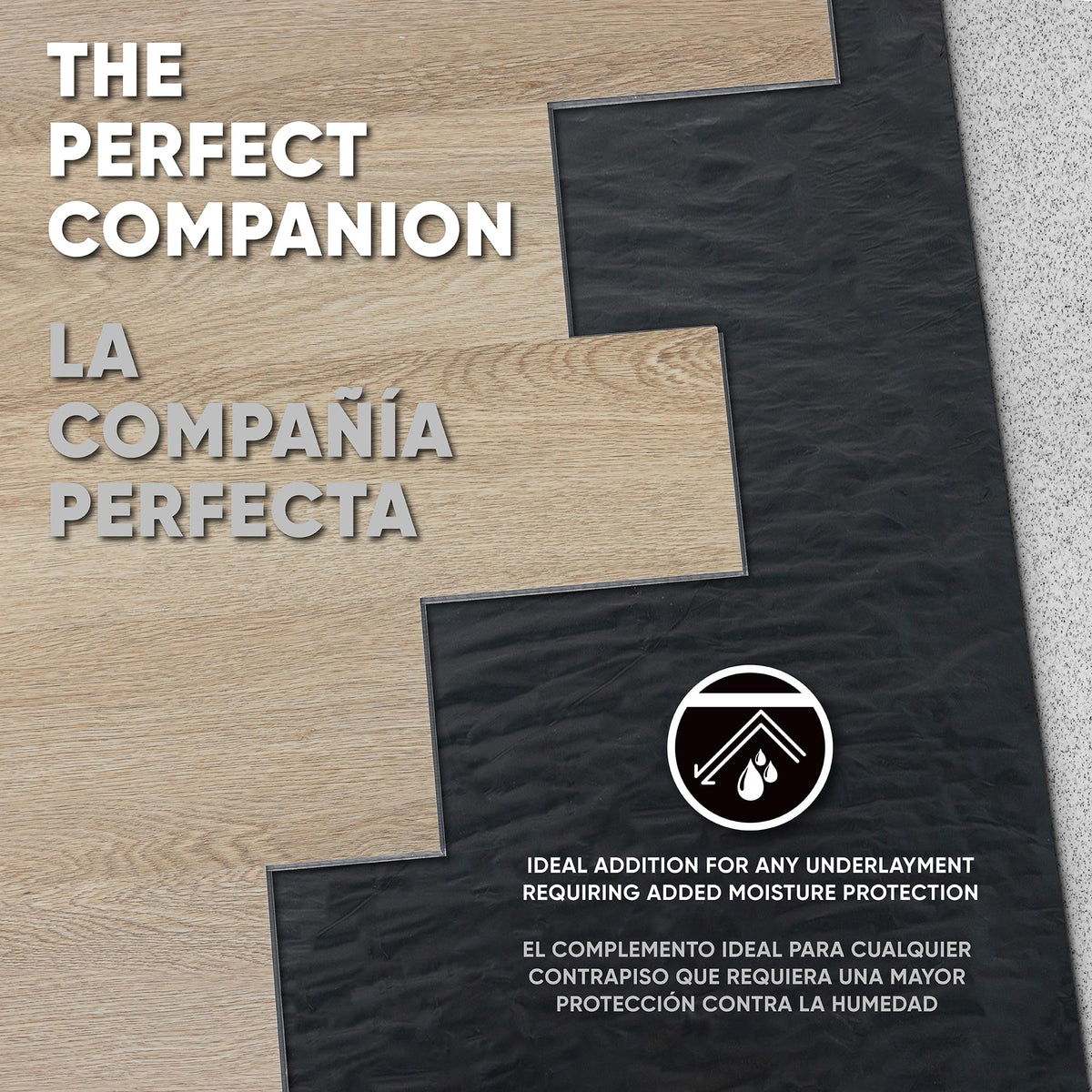 ROBERTS 70-115 underlayment film emphasizes durability for floor installation.