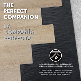 ROBERTS 70-115 underlayment film emphasizes durability for floor installation.