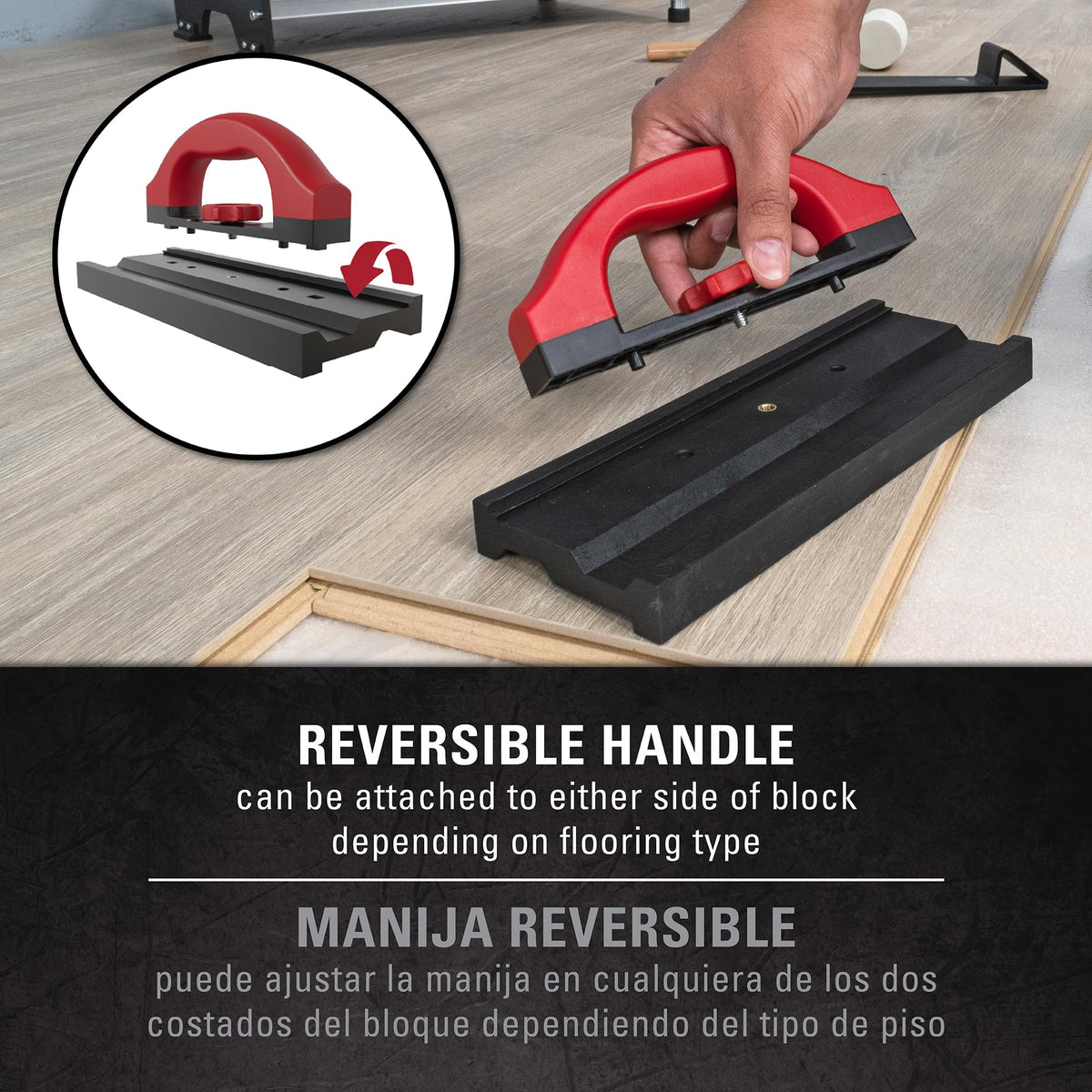 ROBERTS Block D-handle detail for improved comfort and control during tapping