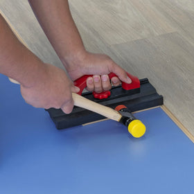 ROBERTS Double Tap Block shown for tongue-and-groove flooring compatibility