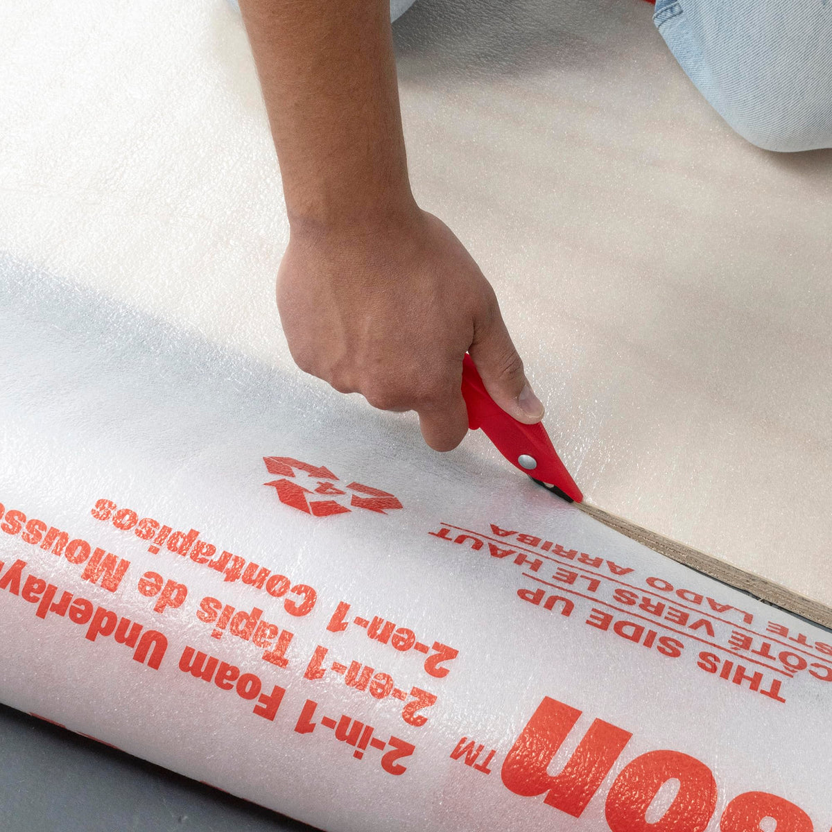 ROBERTS Unison 2-in-1 underlayment offers easy install with overlap and adhesive seams.