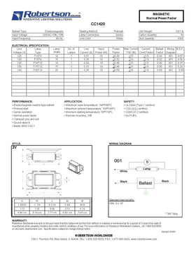 Robertson Worldwide CC1420P ballast installed in signage application