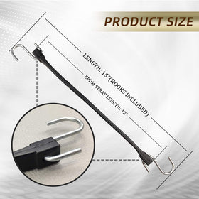 ROBLOCK EPDM tarp strap with S-hooks ready to secure tarps and canvases