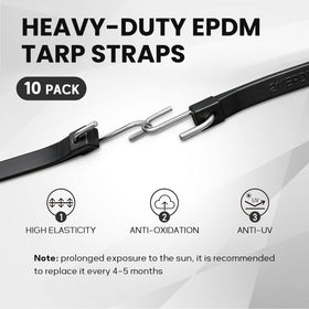 ROBLOCK rustproof S-hooks provide quick, secure ends for tie-downs