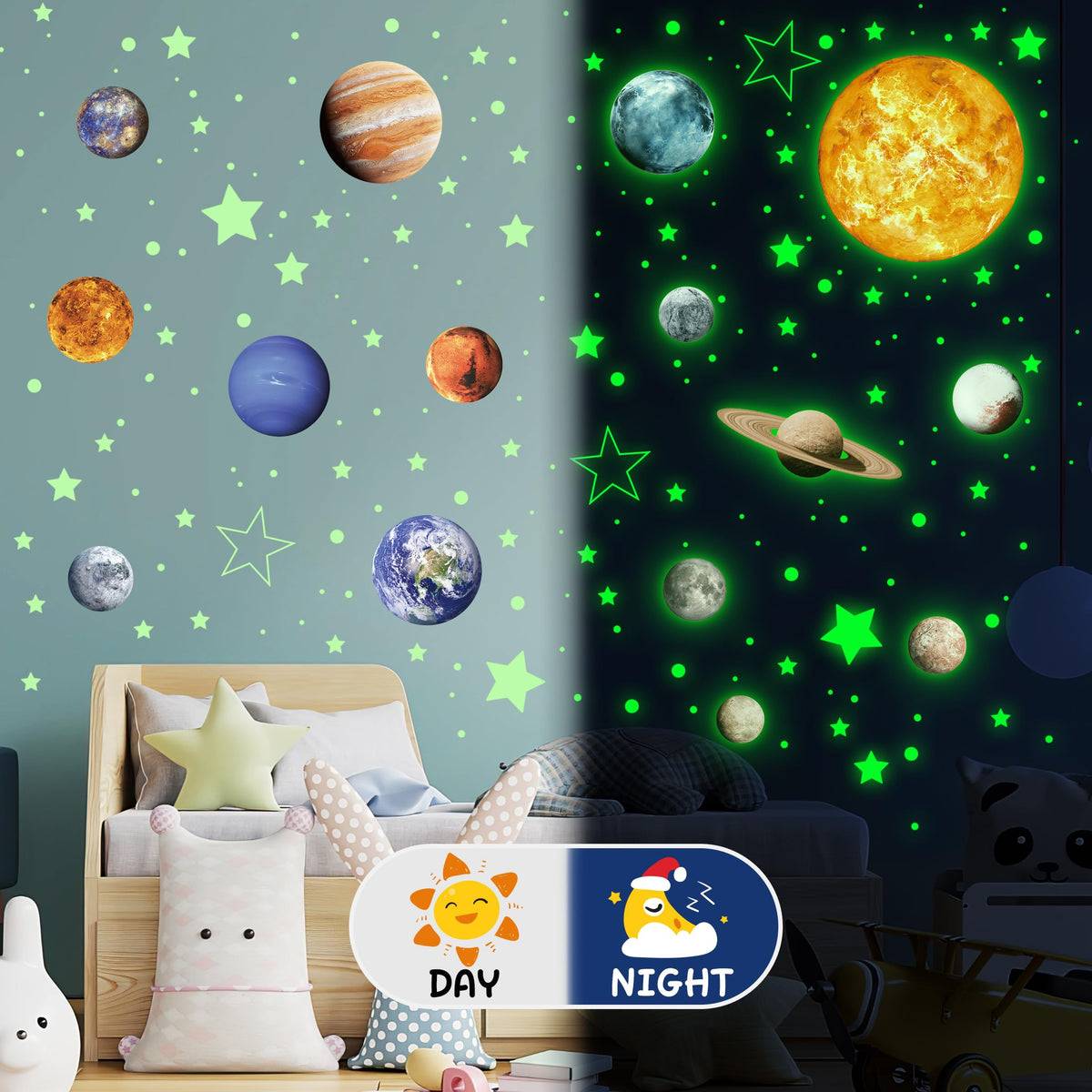 Robmoda nursery-ceiling-glow-decor helps kids feel safe at night.