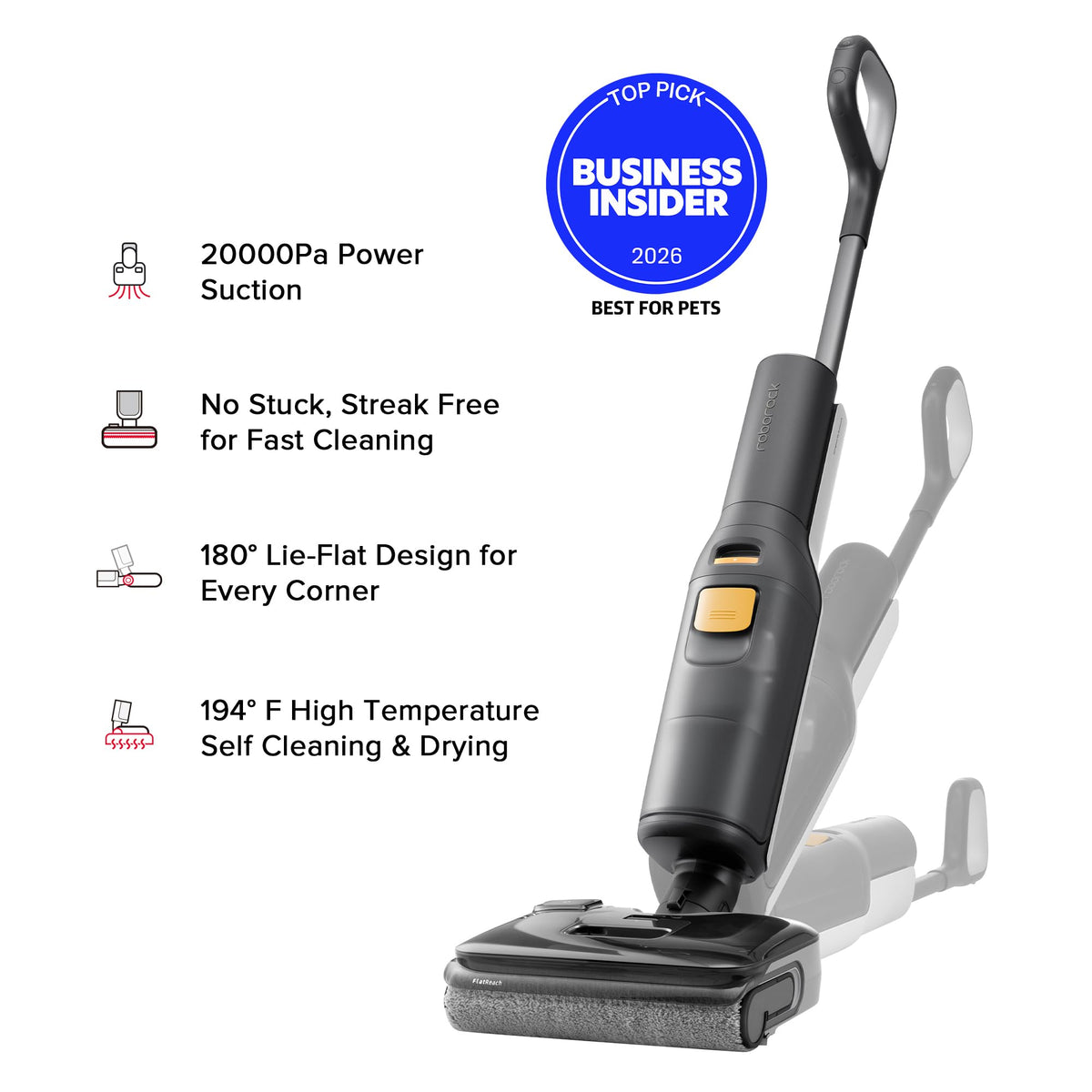 roborock F25 BX in action mopping for streak-free floors