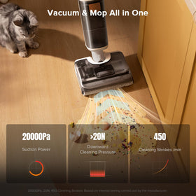 roborock F25 GT dual edge scraper prevents clogs on tile and vinyl floors