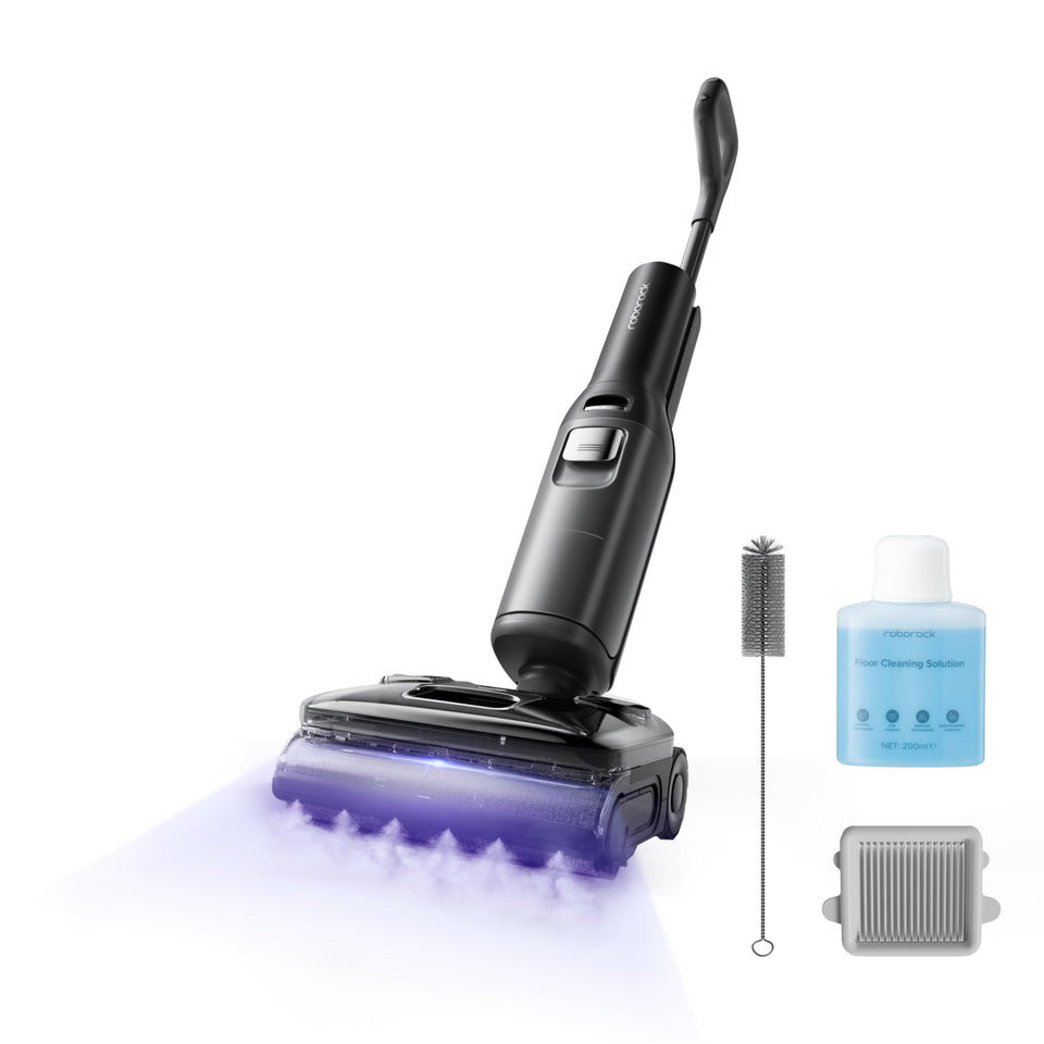 Roborock F25 Ultra steam action on tile floors with 356°F heat for deep cleaning