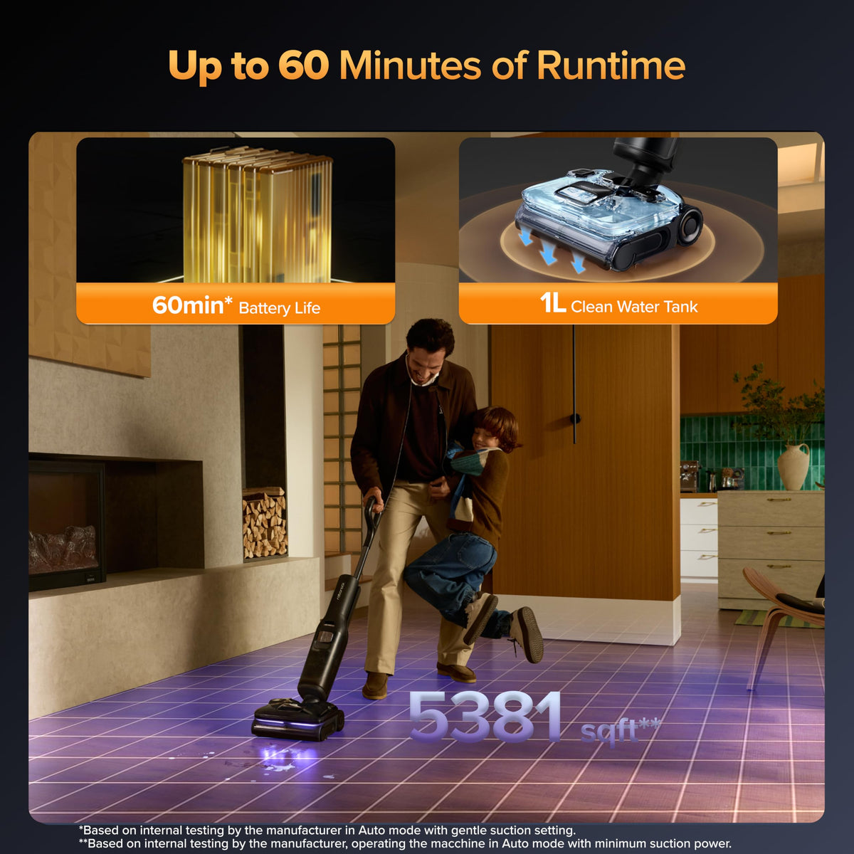 Roborock F25 Ultra versatile on multiple floor types for daily cleaning