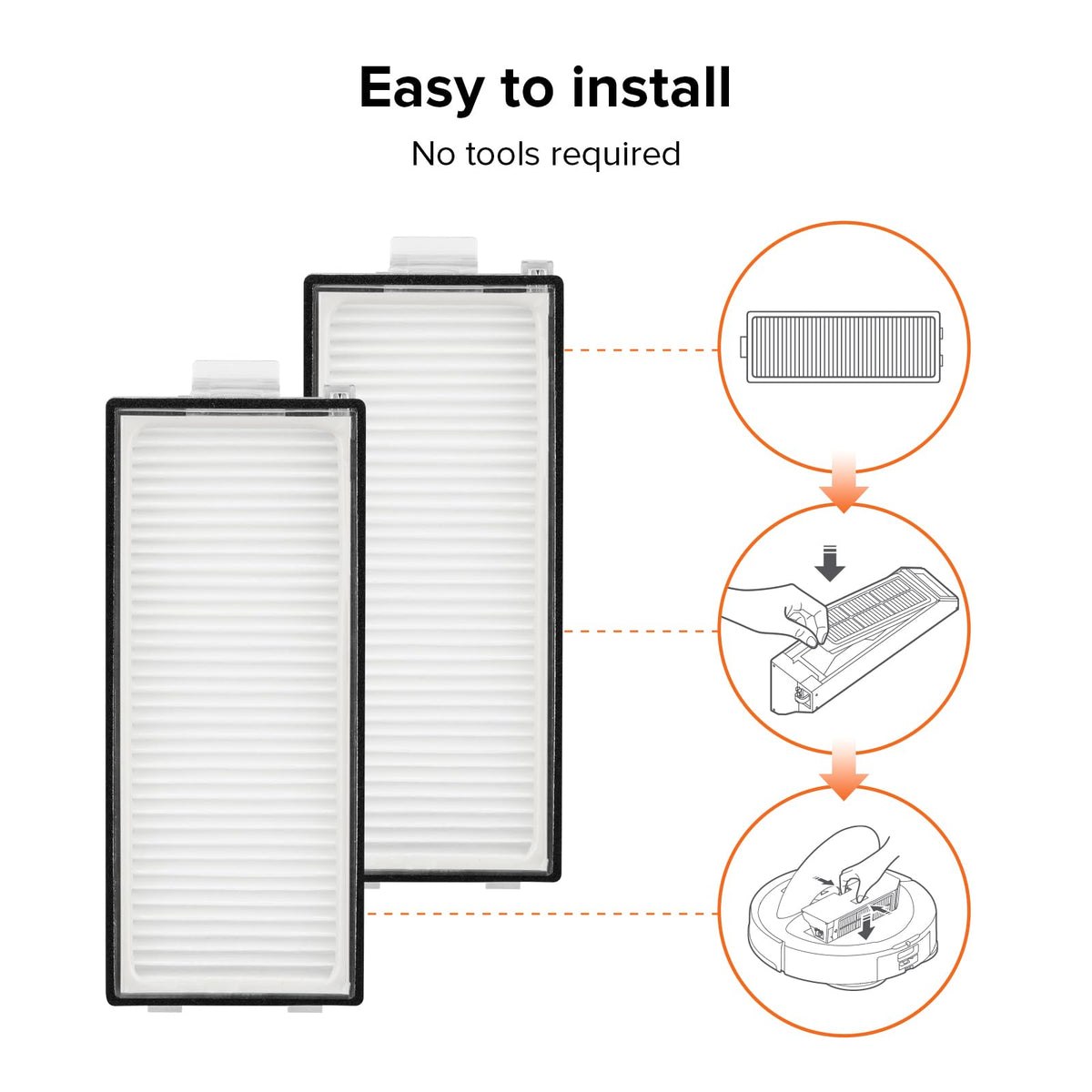 Roborock Saros Z70 filter with teflon media delivers durable filtration.