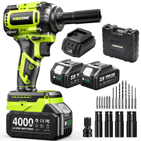 Robustrue cordless impact wrench delivers 800nm torque for stubborn bolts.