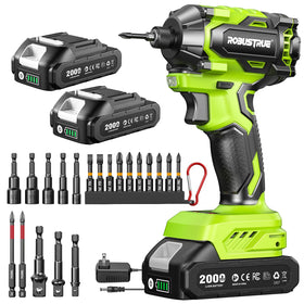 Robustrue impact driver in compact design ready for tight spaces and overhead work.